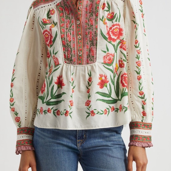FARM Rio Off-White Ainika Delicate Blouse NWT Small - Picture 12 of 16